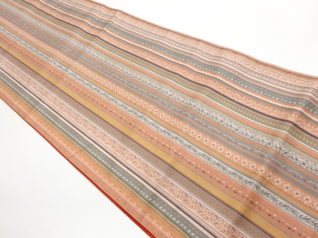 JAPANESE KIMONO / FUKURO OBI / ZENTSU / WOVEN SARASA PATTERN 